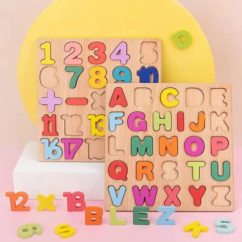 Kit 2 Tabuleiros Educativos Pedagógicos | Alfabeto, Números e Formas Geométricas para Crianças – Brinco Lab