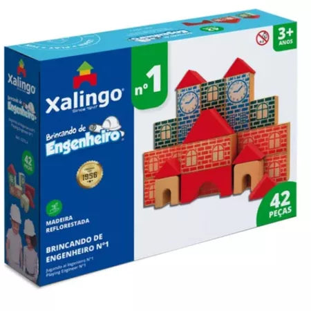 Blocos de Montar Brincando de Engenheiro 300 Peças | Brinquedo Educativo Pedagógico em Madeira 3+ – Brinco Lab