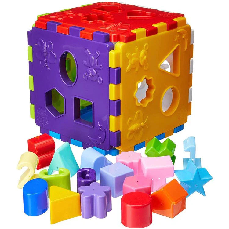 Cubo Didático Educativo de Encaixe | Brinquedo Pedagógico Colorido para Crianças +12 Meses – Brinco Lab