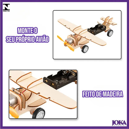 Kit Brinquedos de Montar em Madeira DIY STEAM | Casa, Robô e Avião Educativos 6+ – Brinco Lab