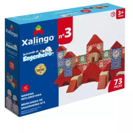 Blocos de Montar Brincando de Engenheiro 300 Peças | Brinquedo Educativo Pedagógico em Madeira 3+ – Brinco Lab