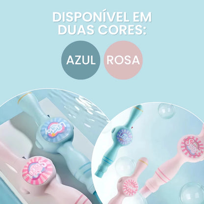 Máquina de Bolhas com Efeito Fumaça Mágica – Varinha de Sabão | Brinco Lab