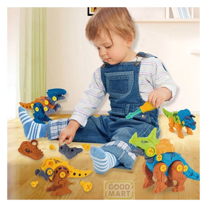 Kit 4 Dinossauros Monta e Desmonta Educativo | Brinquedo Pedagógico com Ferramentas – Brinco Lab