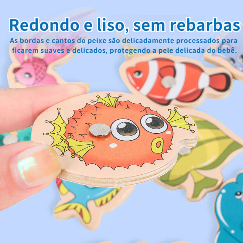 Jogo Pescaria Magnética em Madeira 3+ | BrincoLab