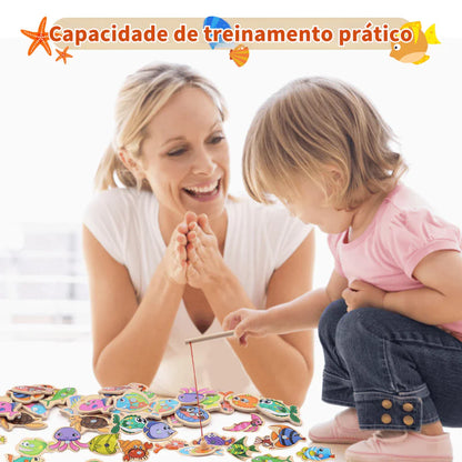Jogo Pescaria Magnética em Madeira 3+ | BrincoLab