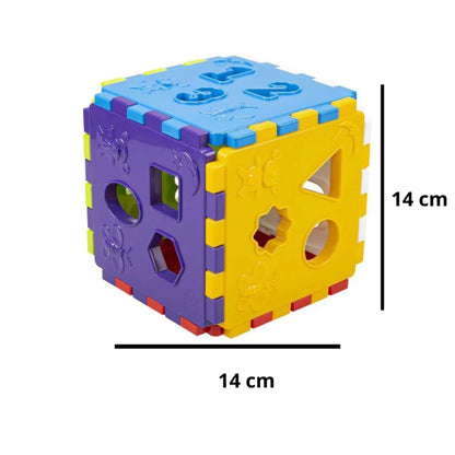 Cubo Didático Educativo de Encaixe | Brinquedo Pedagógico Colorido para Crianças +12 Meses – Brinco Lab