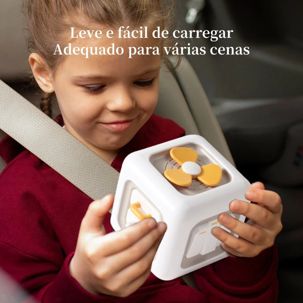 Brinquedo Sensorial Montessori 6 Lados | Cubo de Atividades Educativo para Crianças 3+ – Brinco Lab