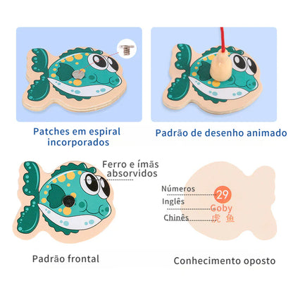 Jogo Pescaria Magnética em Madeira 3+ | BrincoLab