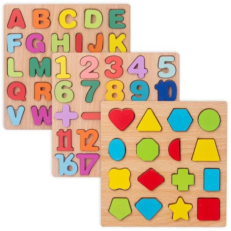 Kit 2 Tabuleiros Educativos Pedagógicos | Alfabeto, Números e Formas Geométricas para Crianças – Brinco Lab