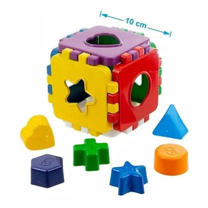 Cubo Didático Educativo de Encaixe | Brinquedo Pedagógico Colorido para Crianças +12 Meses – Brinco Lab