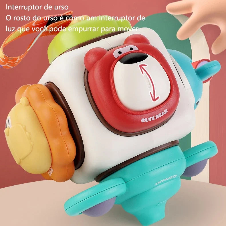 Brinquedo Sensorial Montessori 6 Lados | Cubo de Atividades Educativo para Crianças 3+ – Brinco Lab