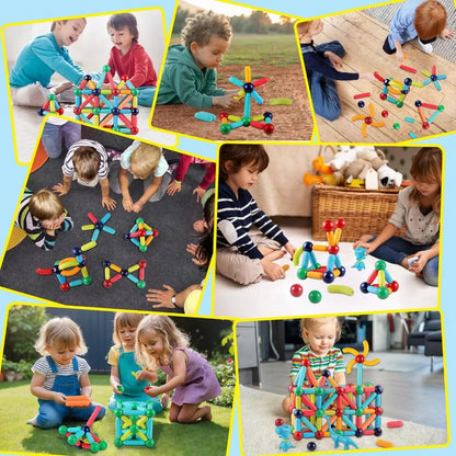 Blocos Magnéticos Montessori 42 Peças – Bolas e Varas Educativo | Brinco Lab