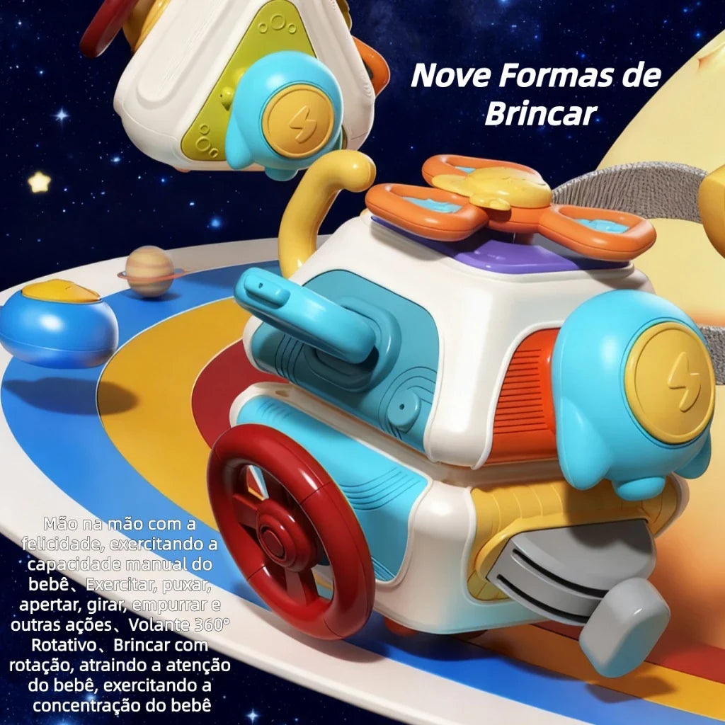 Brinquedo Sensorial Montessori 6 Lados | Cubo de Atividades Educativo para Crianças 3+ – Brinco Lab
