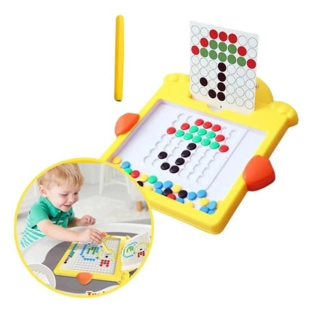 Tábua de Desenho Magnético Infantil Colorida | Brinquedo Educativo Reutilizável 49 Espaços – Brinco Lab