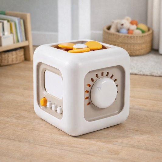 Brinquedo Sensorial Montessori 6 Lados | Cubo de Atividades Educativo para Crianças 3+ – Brinco Lab